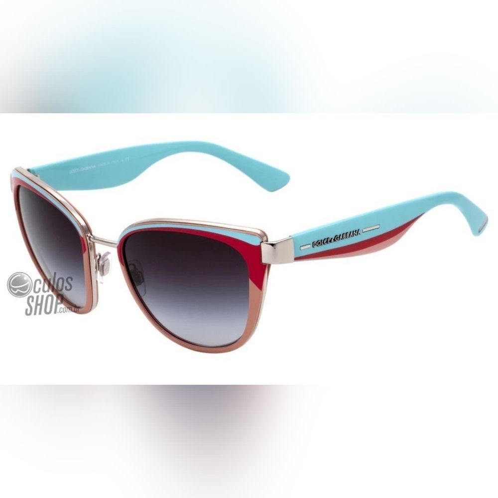 DG Dolce & Gabbana Sunglasses Blue Pink Red Logo Silver Retro Vintage Style